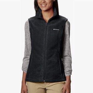 COLUMBIA Women’s Black Fleece Vest S Small EUC $40